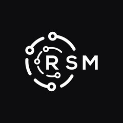 RSM letter logo design on black background. RSM  creative initials letter logo concept. RSM letter design.