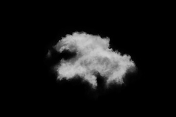 white fluffy clouds isolated on a black background, clipart