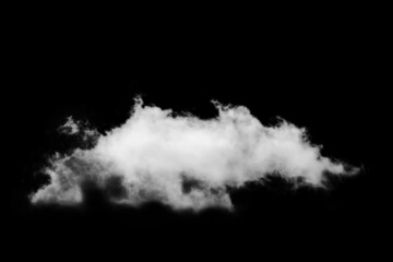 white fluffy clouds isolated on a black background, clipart