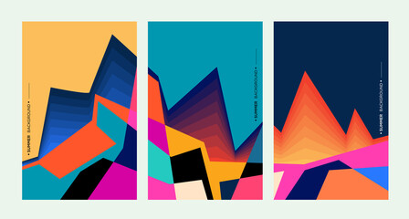 Colorful abstract geometric background illustration for summer poster