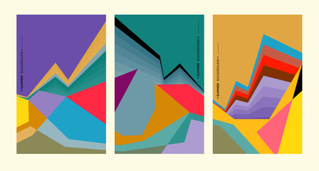 Colorful abstract geometric background illustration for summer poster