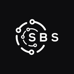 SBS technology letter logo design on black  background. SBS creative initials technology letter logo concept. SBS technology letter design.
