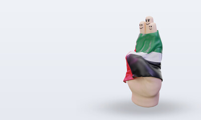 3d friendship day finger United Arab Emirates flag rendering right view