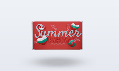 3d Summer party day love Bulgaria flag rendering front view