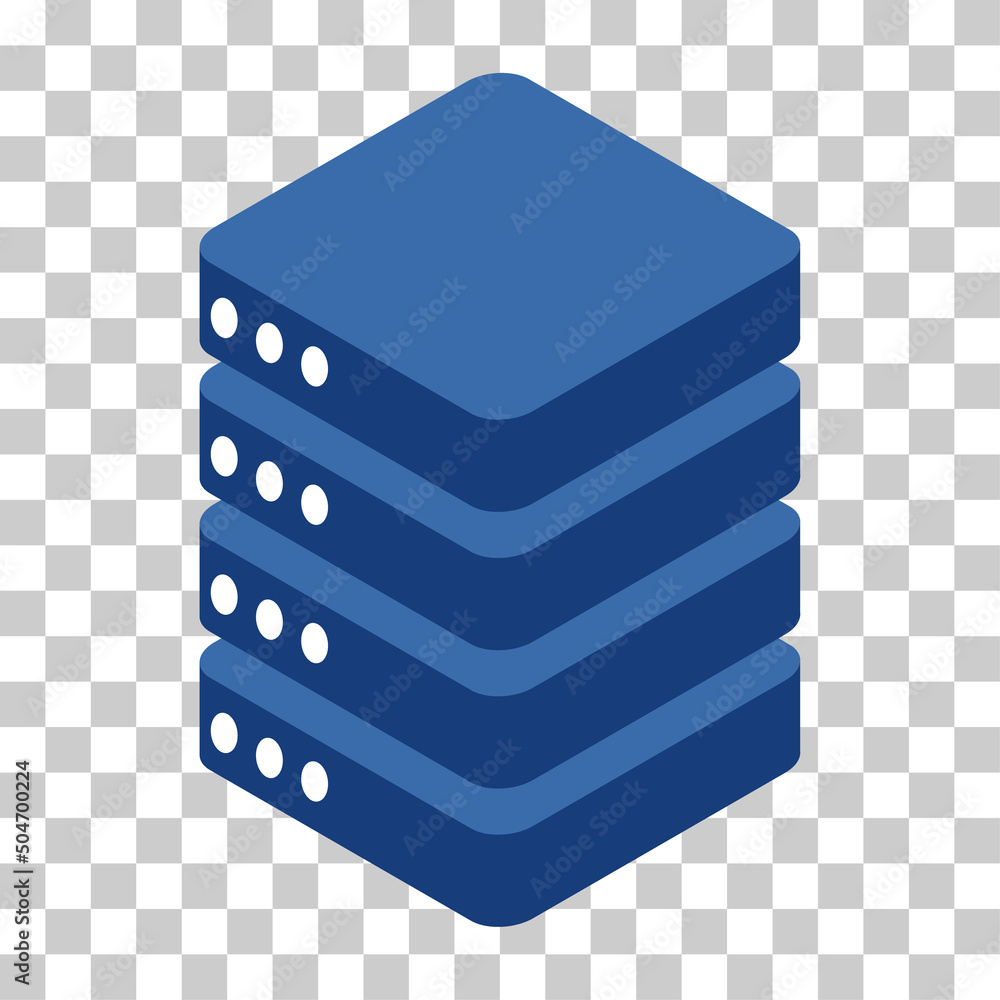 Poster database storage icon isometric, internet network server cloud data symbol, connection system vector