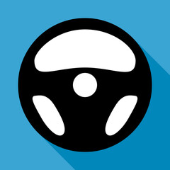 Auto car steering wheel icon, vehicle tire rim symbol, automotive race sport sign vector illustration