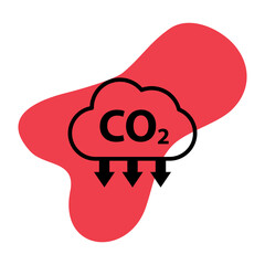 CO2 reduce cloud icon, clean global emission, environment eco design symbol vector illustration