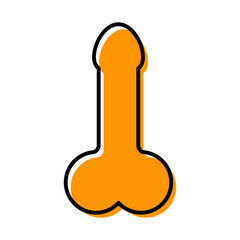Man anatomy organ, penis pictogram icon, masculine genital web graphic vector illustration