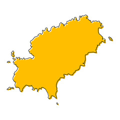 Ibiza high detail map island, spanish region flat sign, web design vector illustration