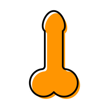 Man anatomy organ, penis pictogram icon, masculine genital web graphic vector illustration