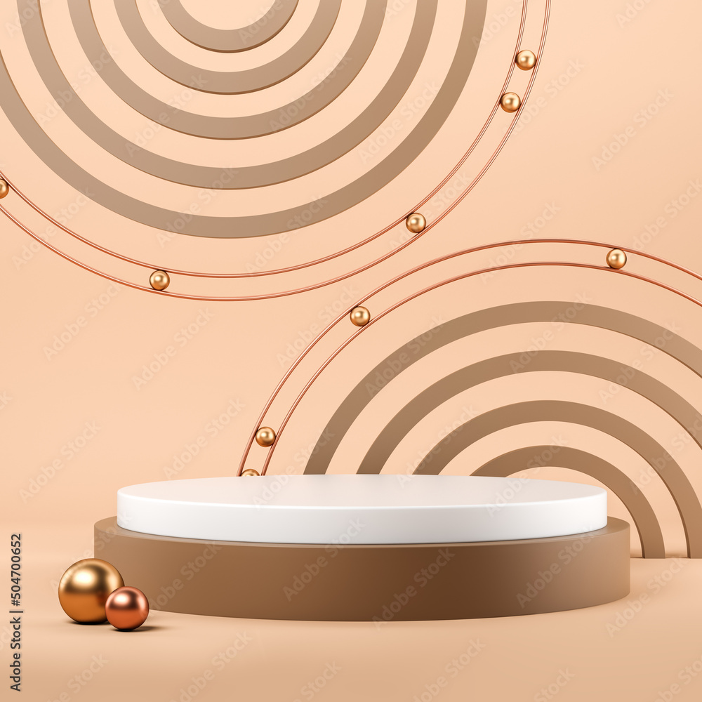 Poster platform and circles background, mockup for product display