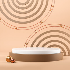 Platform and circles background, mockup for product display