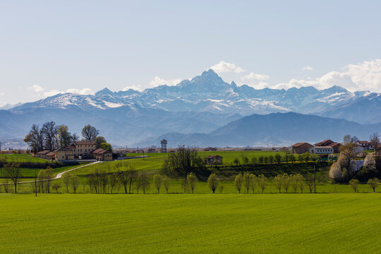 Monviso seen from the Piedmontese plain