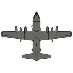 Vector isolated illustration American military aircraft
