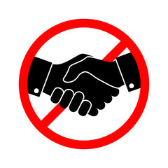 No Handshake icon. No dealing. red forbidden sign