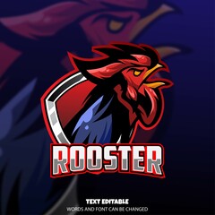 rooster gaming mascot esport logo Premium vector © Ardhy