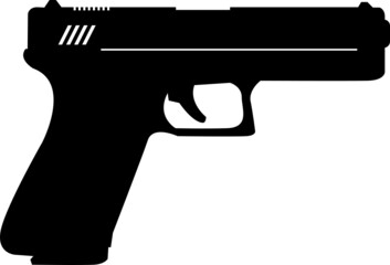 pistol handgun hand gun svg vector cutfile for cricut and silhouette  - obrazy, fototapety, plakaty