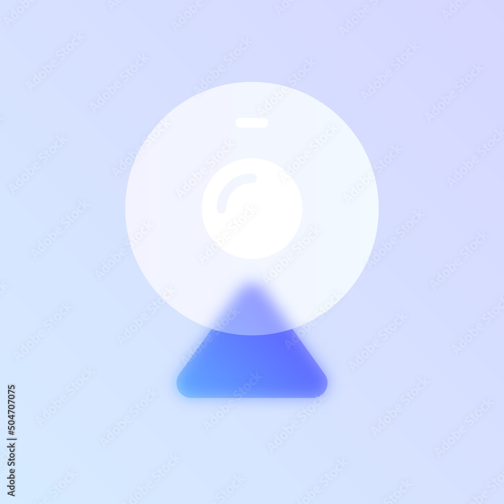 Aufkleber web camera glass morphism trendy style icon. web camera transparent glass color vector icon with blu