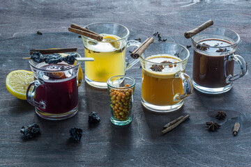 Punch and Grog on Bar, Hot Drinks, Beverages, Alcohol Drinks