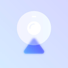 web camera glass morphism trendy style icon. web camera transparent glass color vector icon with blur and purple gradient. for web and ui design, mobile apps and promo business banners and posters