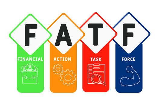FATF - Financial Action Task Force acronym. business concept background. vector illustration concept with keywords and icons. lettering illustration with icons for web banner, flyer, landing pag 