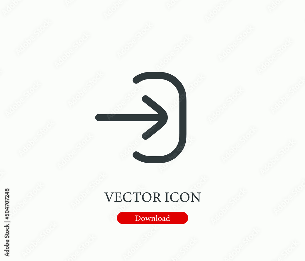 Poster logout vector icon. editable stroke. symbol in line art style for design, presentation, website or m