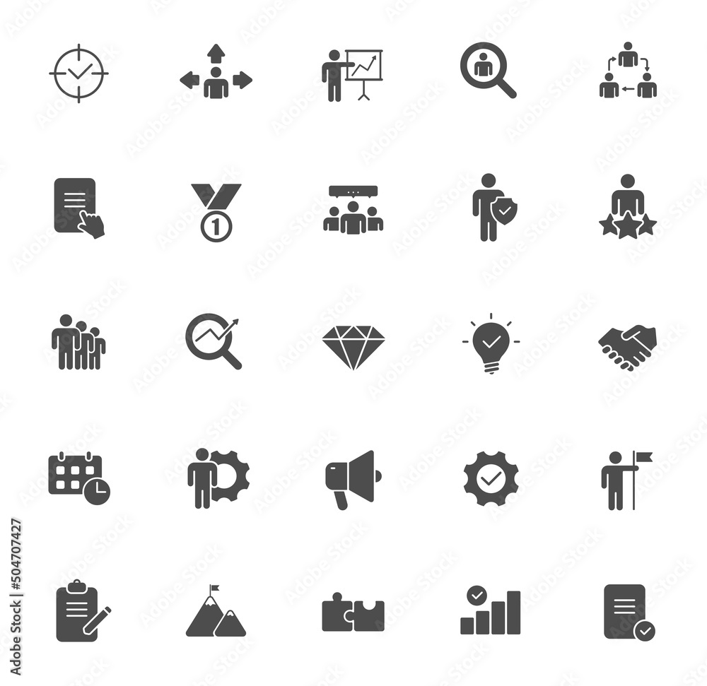 Poster management vector icon isolated on white background. management stock vector illustration for web, m