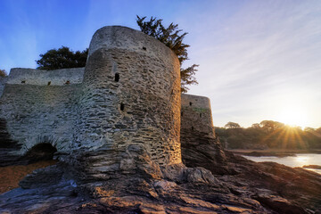 Rampart of Montbeau beach in Pornic city