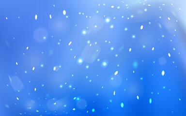 Light BLUE vector cover with beautiful snowflakes. Blurred decorative design in xmas style with snow. The template can be used as a new year background.