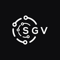 SGV technology letter logo design on black  background. SGV creative initials technology letter logo concept. SGV technology letter design.