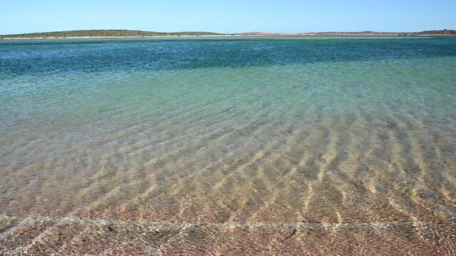 Clear Lagoon Water Seascape In Peron Peninsula In Shark Bay, Western Australia.