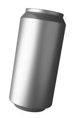 3D rendering realistic beverage aluminium can mockup. Blank metallic container for carbonated soft drink packaging mockup illustration