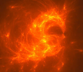 Abstract fractal art background, suggestive of fire flames and hot wave. Computer generated fractal illustration art fire theme.