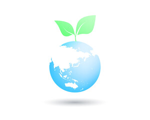 エコイメージ　地球と新芽
