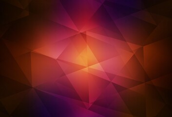 Dark Pink, Red vector abstract polygonal template.