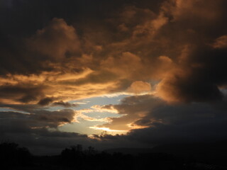 Fototapeta premium Clouds at sunrise. 