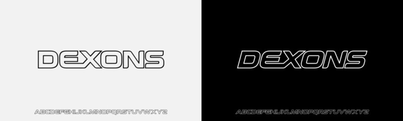 Modern Bold Line Font. Typography urban style alphabet fonts for fashion, sport, technology, digital, movie, logo design, vector illustration