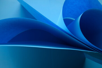 Abstract paper photography in blue