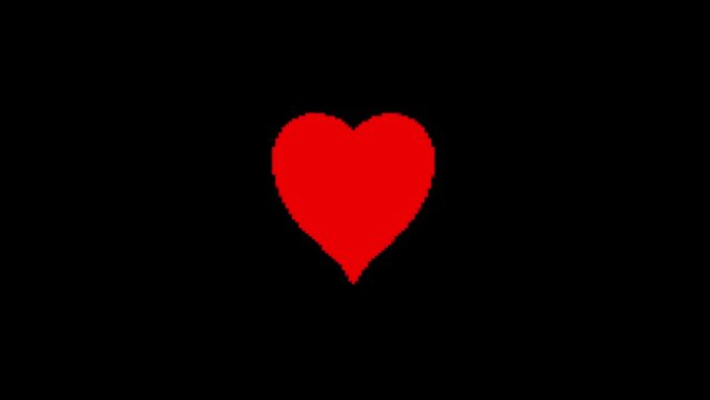 Color picture of heart on a black background. holiday of couples in love. Distortion liquid style transition icon for your project. 4K video animation for motion graphics and compositing.