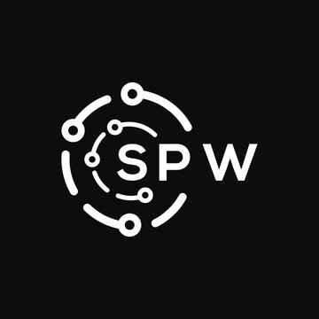 SPW technology letter logo design on black  background. SPW creative initials technology letter logo concept. SPW technology letter design.
