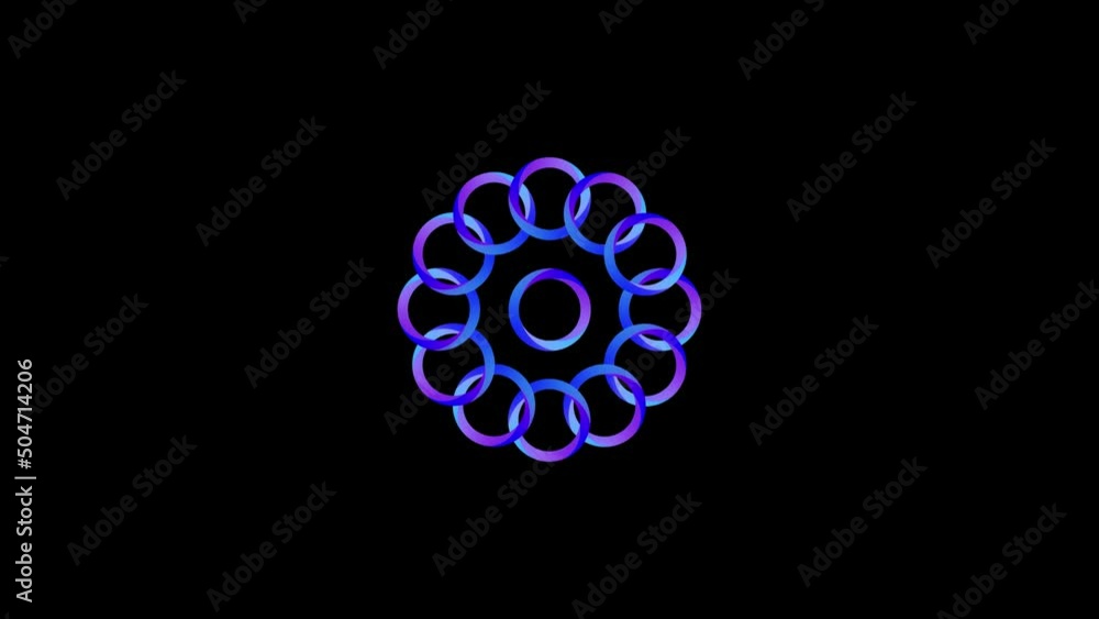 Poster color picture of circles on a black background. abstract figure with colored circles. distortion liq