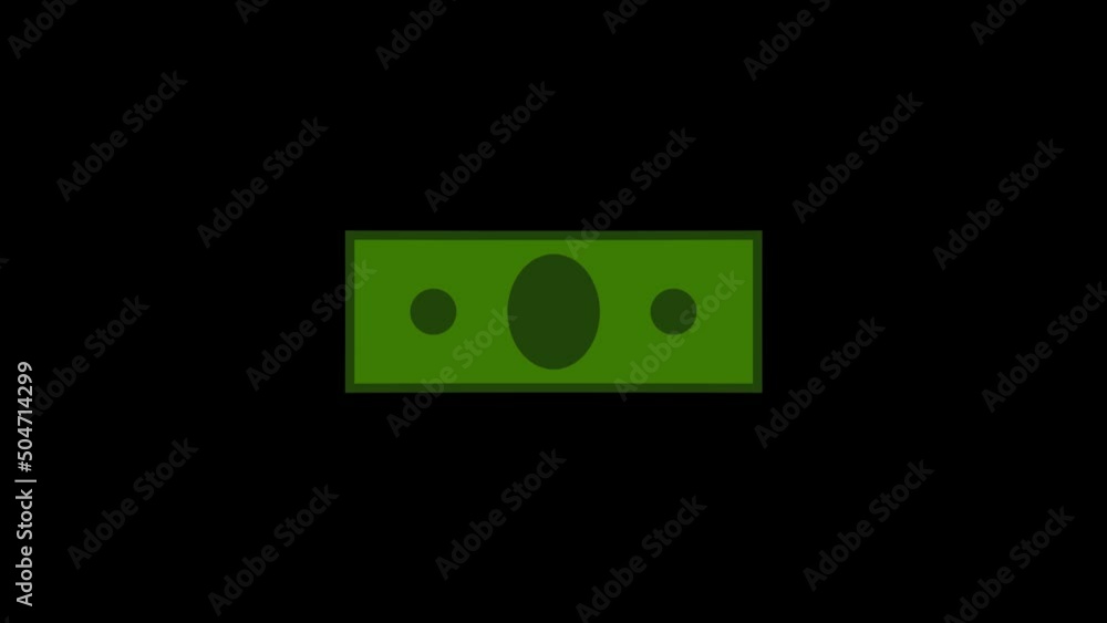 Poster color picture of dollar on a black background. dollar bill. distortion liquid style transition icon 