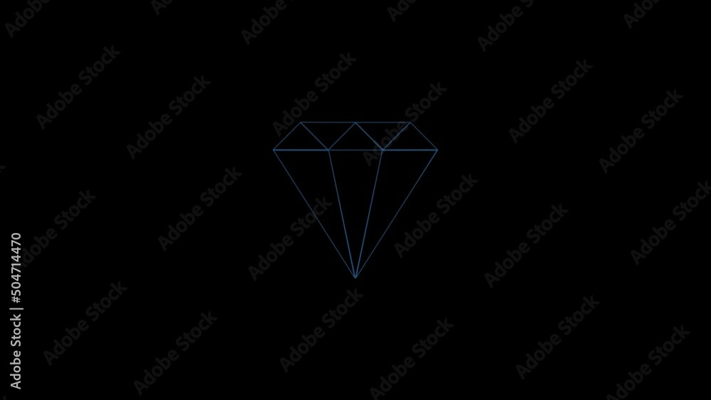 Poster Color picture of diamond on a black background. facets of a large diamond. Distortion liquid style transition icon for your project. 4K video animation for motion graphics and compositing.