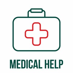 Obraz premium First Aid Kit Icon. Medical bag. Medical and health icon on white background. Editable vector stroke.