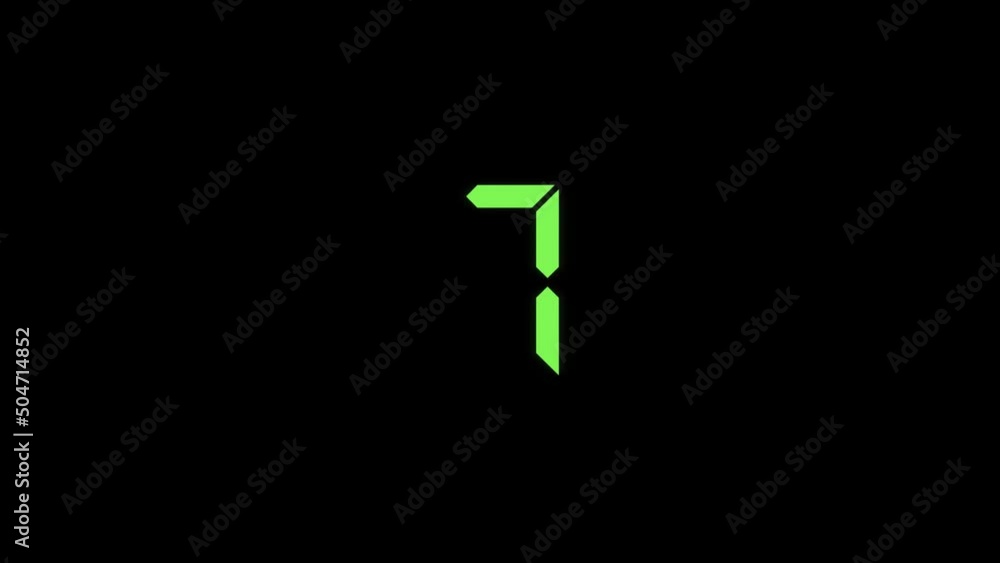 Poster color picture of seven on a black background. digit number. distortion liquid style transition icon 
