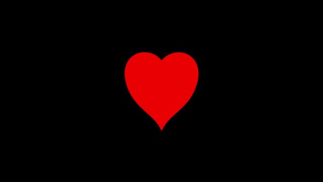 Color picture of heart on a black background. colored heart. Distortion liquid style transition icon for your project. 4K video animation for motion graphics and compositing.