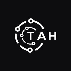 TAH technology letter logo design on black  background. TAH creative initials technology letter logo concept. TAH technology letter design.