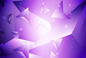 Light Purple, Pink vector shining triangular backdrop.