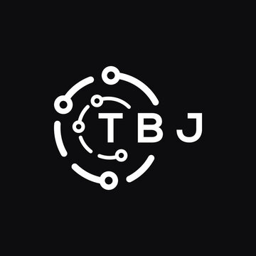 TBJ technology letter logo design on black  background. TBJ creative initials technology letter logo concept. TBJ technology letter design.
