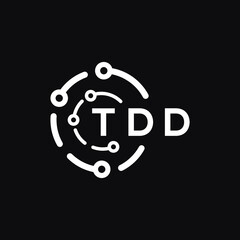 TDD technology letter logo design on black  background. TDD creative initials technology letter logo concept. TDD technology letter design.
